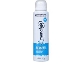 Desodorante Monange Sensível Aerossol - Antitranspirante Feminino 72 Horas 150ml