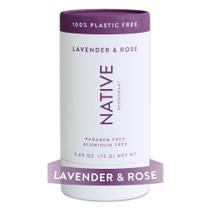 Desodorante Native Plastic Free 72h para controle de odor de lavanda e rosa