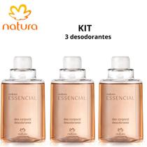 Desodorante natura essencial tradicional feminino refil 100ml- 3 unidades