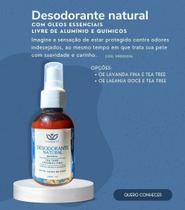 Desodorante natural vcessencial com óleo essencial de melaleuca