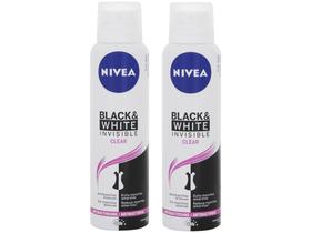 Desodorante Nivea Black & White Invisible Clear - Aerossol Antitranspirante Fem 150ml 2 Unidades