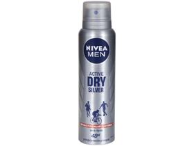 Desodorante Nivea Men Active Dry Silver Aerossol - Antitranspirante Masculino 150ml