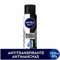Desodorante Nivea Men BlackeWhite Invisible Masculino Antitranspirante Aerosol com 150ml