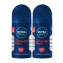 Desodorante Nivea Men Dry Impact Plus Roll-on Antitranspirante 48h com 2 Unidades de 50ml cada 50% Desconto na 2ª Unidade Desodorante Nivea Men Dry Impact Plus Roll-on Antitranspirante 48h com 2 Unidades de 50ml cada 50% Desconto na 2ª Unidade