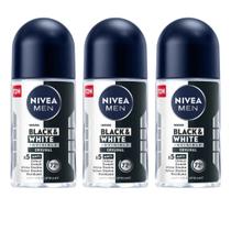 Desodorante NIVEA Men Roll-On Black & White 25 ml 3 unidades