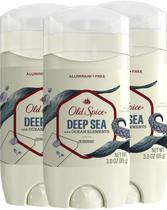 Desodorante Old Spice, sem alumínio, perfume de mar profundo, 90 ml (pacote com 3) Desodorante Old Spice, sem alumínio, perfume de mar profundo, 90 ml (pacote com 3)