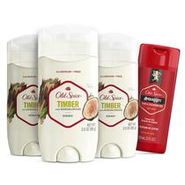 Desodorante Old Spice Timber, livre de alumínio, 90 ml, pacote com 3
