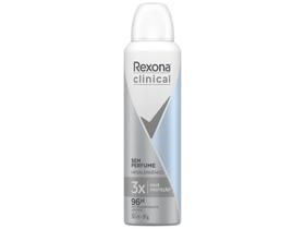 Desodorante Rexona Clinical Aerossol Antitranspirante Feminino sem Perfume 150ml Desodorante Rexona Clinical Aerossol Antitranspirante Feminino sem Perfume 150ml