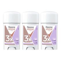 Desodorante Rexona Clinical Extra Dry Feminino 58g - Kit C/3 Unidades