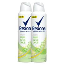 Desodorante Rexona Erva Doce Aerosol Antitranspirante 48h 150ml Kit com duas unidades Desodorante Rexona Erva Doce Aerosol Antitranspirante 48h 150ml Kit com duas unidades