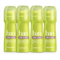Desodorante Roll-on Ban Satin Breeze - 100ml, 24 Horas - Pacote com 4 Desodorante Roll-on Ban Satin Breeze - 100ml, 24 Horas - Pacote com 4