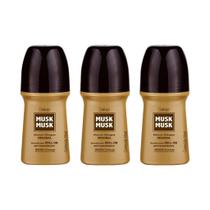 Desodorante Roll-On Delikad 50Ml Musk - Kit Com 3Un