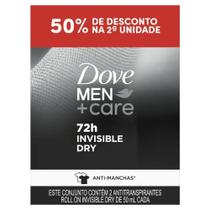 Desodorante Roll-on Men+Care Invisible Dry 2x50ml Dove Masculino Antitranspirante 72h Desodorante Roll-on Men+Care Invisible Dry 2x50ml Dove Masculino Antitranspirante 72h