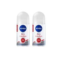 Desodorante Roll-On Nivea 50Ml Fem Dry Comfort - Kit C/2Un Desodorante Roll-On Nivea 50Ml Fem Dry Comfort - Kit C/2Un
