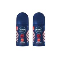 Desodorante Roll-On Nivea 50Ml Masc Dry Impact - Kit C/2Un