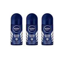 Desodorante Roll-On Nivea 50Ml Masc Protect- Kit3Un