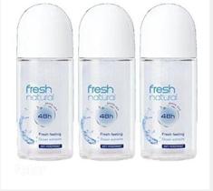 Desodorante Roll on NIVEA Fresh Natural 48 Hours 50 mL (pacote com 3)