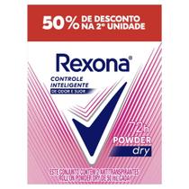 Desodorante Roll-on Powder Dry 72h Rexona 50ml 2 Unidades Desodorante Roll-on Powder Dry 72h Rexona 50ml 2 Unidades