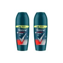 Desodorante Roll-On Rexona 50Ml Masc Antibact Invisible-2Un