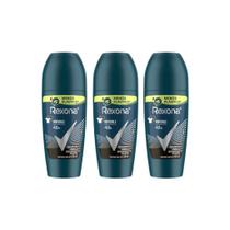 Desodorante Roll-on Rexona 50ml Masculino Invisible - Kit C/3un