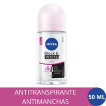 Desodorante Rollon Black White INVISIBLE Clear 50ml 72Hrs NIVEA Antimanchas Antitranspirante