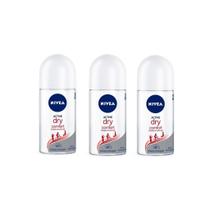 Desodorante Rollon Nivea 50 Ml Feminino Dry Confort - Kit3Un