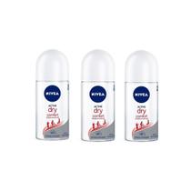 Desodorante Rollon Nivea 50 Ml Feminino Dry Confort - Kit3Un