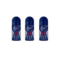 Desodorante Rollon Nivea 50Ml Masculino Dry Impact - Kit 3Un
