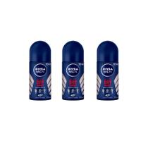 Desodorante Rollon Nivea 50Ml Masculino Dry Impact - Kit 3un