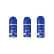 Desodorante Rollon Nivea Protect E Care 50 Ml - Kit C/3Un