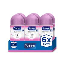 Desodorante Sanex Dermo Invisible Roll On 50 ml, pacote com 6