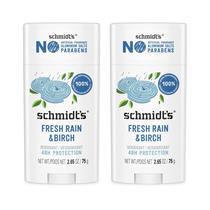 Desodorante Schmidt's Fresh Rain & Birch 75 ml, 2 unidades, vegano Desodorante Schmidt's Fresh Rain & Birch 75 ml, 2 unidades, vegano