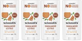 Desodorante Schmidt's Sandalwood Citrus Vegano 75 g - Pack com 4