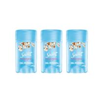 Desodorante Secret Clear Gel Cotton 45g - Kit C/ 3un