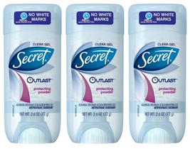 Desodorante Secret Outlast Protecting Powder Gel Transparente 73 g, 3 Unidades