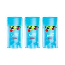 Desodorante Secret Stick Gel 45g Berry - Kit C/ 3un