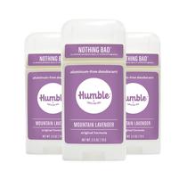Desodorante sem alumínio com fórmula original da HUMBLE BRANDS. Controle de odor de longa duração com bicarbonato de sódio e óleos essenciais, Mountain Lavender, pacote com 3