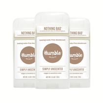 Desodorante sem alumínio HUMBLE BRANDS, vegano e livre de crueldade, formulado para peles sensíveis, simplesmente sem perfume, 2,5 onças (pacote com 3)