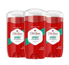Desodorante Sem Alumínio para Homens Old Spice, Esporte de Alta Resistência, 3 Oz Cada, Pacote com 3