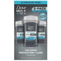 Desodorante Stick Dove Men+Care Clean Comfort 72 horas 90 ml, 3 unidades