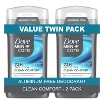 Desodorante Stick Dove Men+Care Clean Comfort, pacote duplo de 90 ml