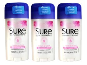 Desodorante Sure Fresh & Cool Invisível Sólido 3 Unidades 73g
