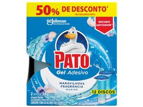 Desodorizador Sanitário Gel Adesivo Pato Marine 2 Refis 38g Cada Desodorizador Sanitário Gel Adesivo Pato Marine 2 Refis 38g Cada