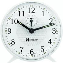 Despertador Analógico Mecânico Herweg BRANC0 2220