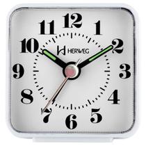 Despertador Analógico Quartzo Herweg 2504 021 Branco