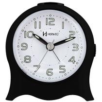 Despertador Analógico Quartzo Herweg 2572 034 Preto