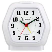 Despertador Analógico Quartzo Herweg 2635 021 Branco