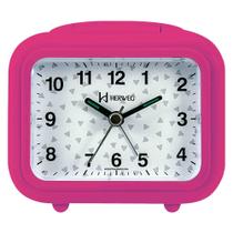 Despertador Analógico Quartzo Herweg 2648 188 Rosa Papoula