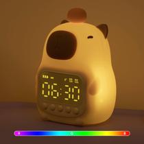 Despertador Aokpsrt Capybara com luz noturna para crianças de silicone