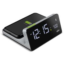 Despertador Braun BC21G com carregador sem fio Qi de 10 W cinza
